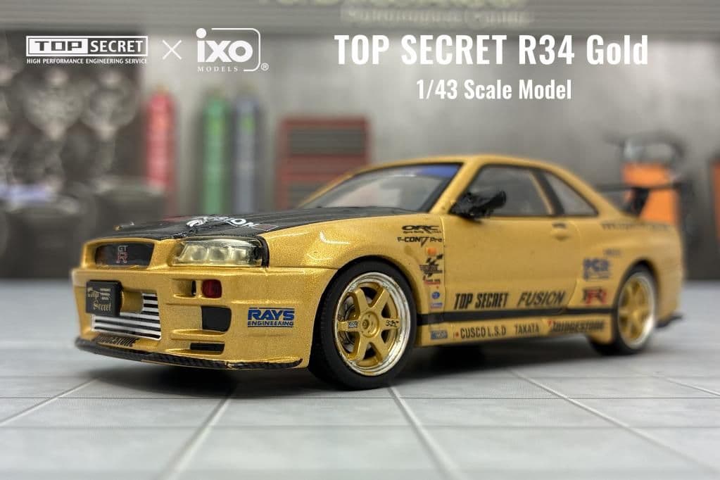 TOP SECRET R34 Gold 1/43 スケールモデル Amazon.com: Inno Models Skyline GT-R (R34) Top Secret RHD (Right