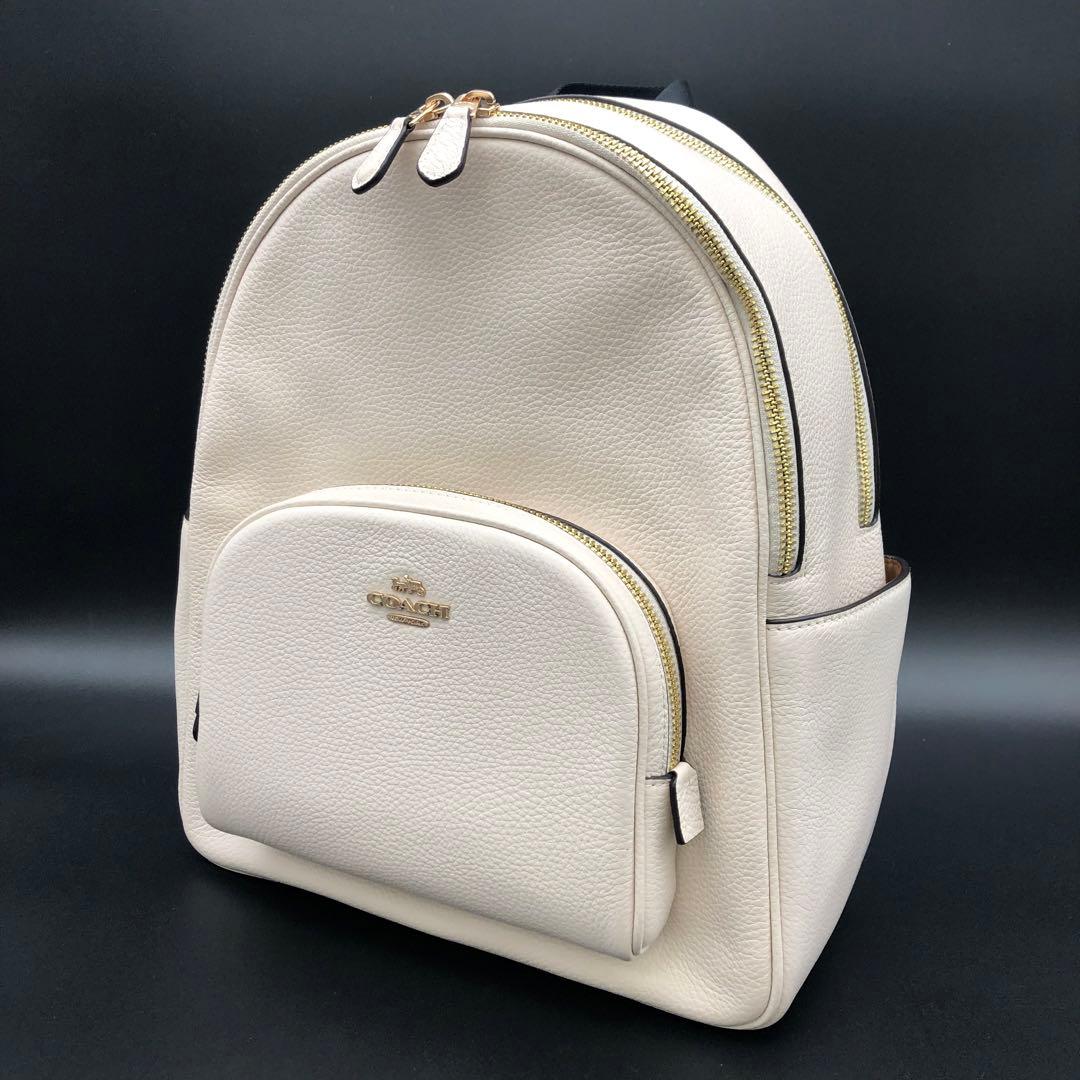 R【新品未使用品】コーチ　COACH ベージュ　レザーリュック 中古・古着通販】COACH (コーチ) シグネチャーミニレザーリュック