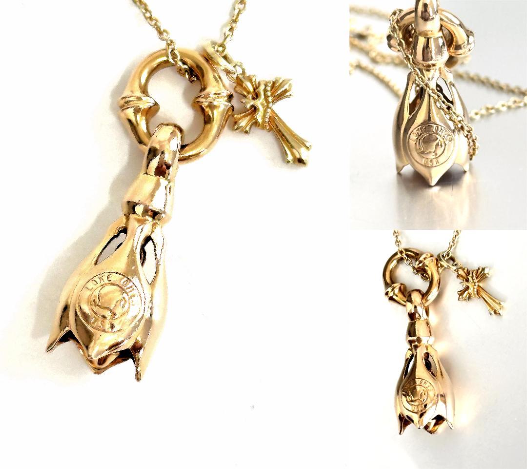 美品 ロンワンズ K18 ティアベル ペンダント S クロス ネックレス