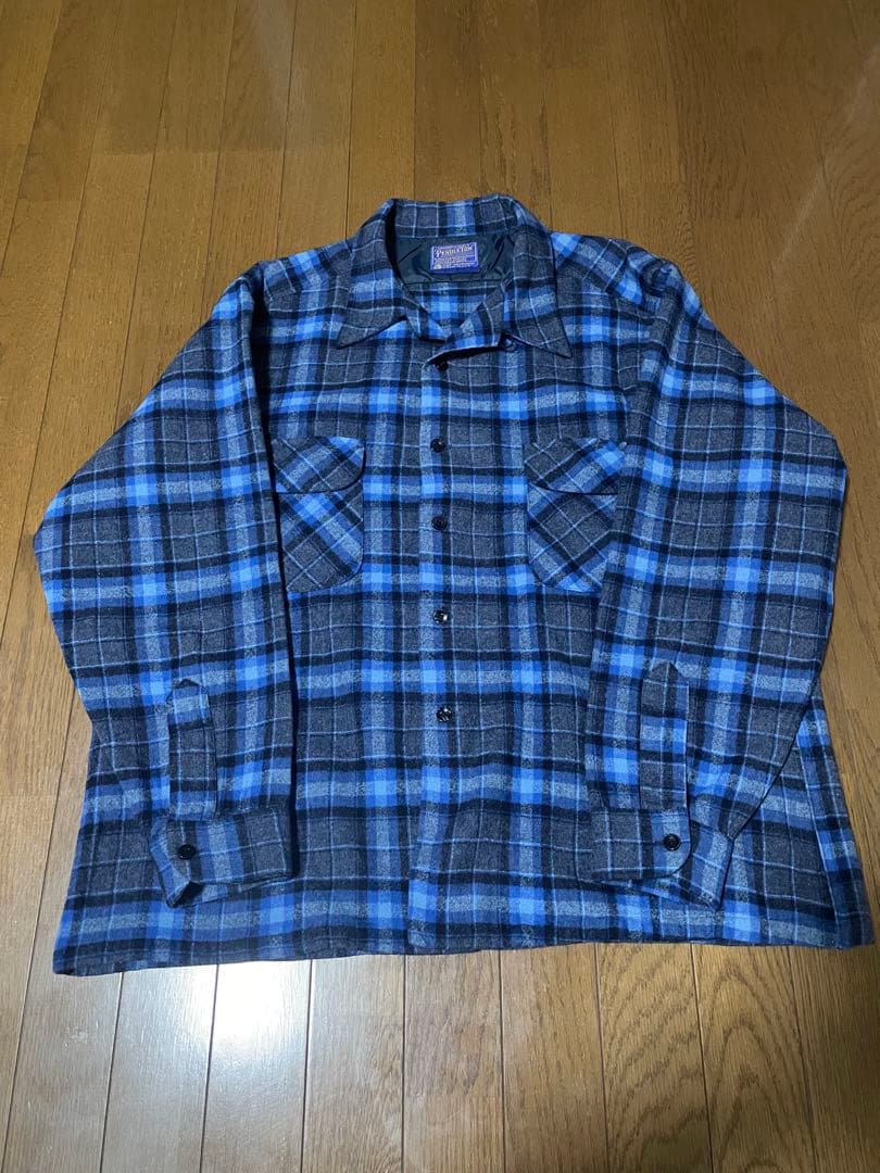 Pendleton 70s ウール ボードシャツ USA製 ブルー 好配色