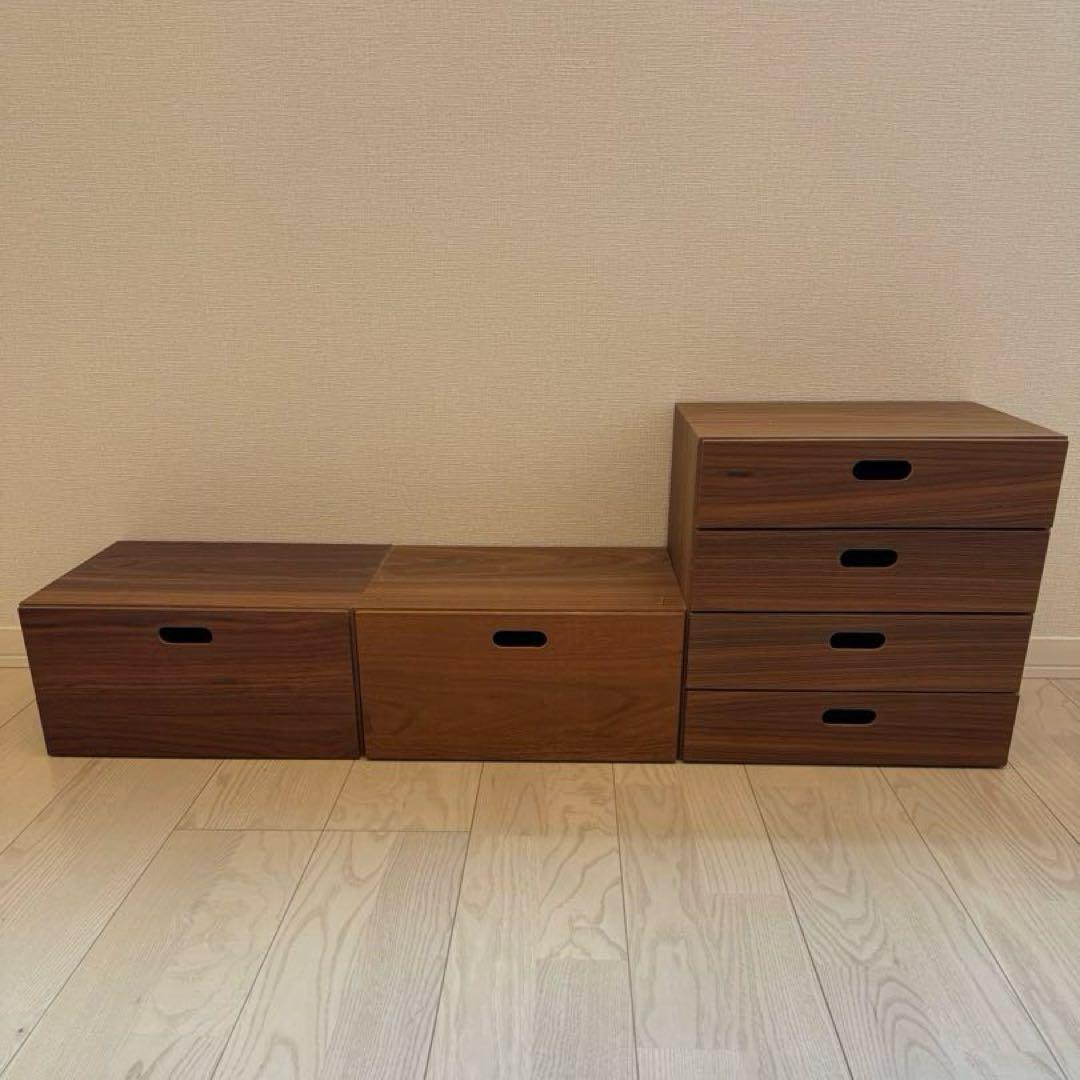 無印良品 スタッキングチェスト 3個セット ウォールナット Amazon｜無印良品 スタッキングチェスト 幅37×奥行28×高さ37cm 引出し4