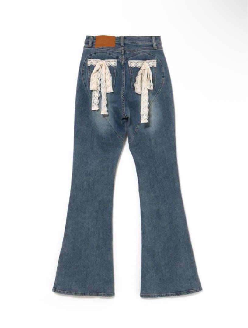 Lacey ribbon heart hip denim アンドマリー S