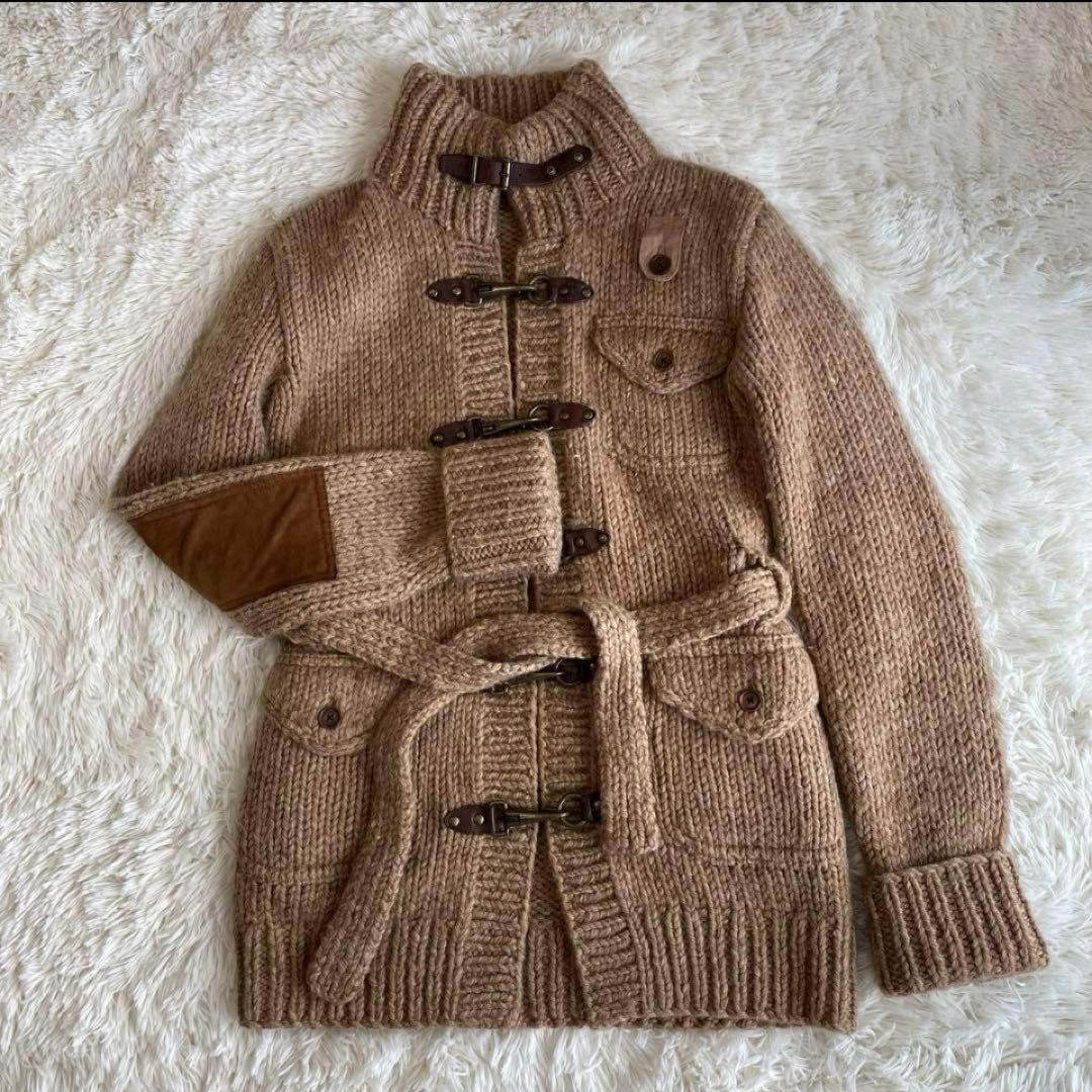 定価10万　希少　ラルフローレン　ハンドニットロングカーディガン　ダッフル　L