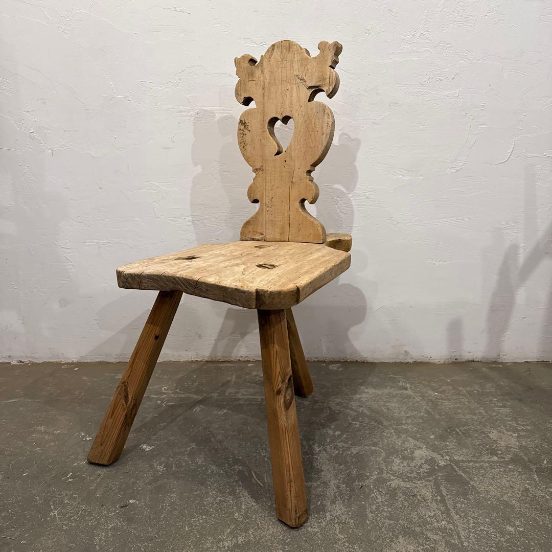 アンティーク　チェア　剥離　フランス　飾り椅子