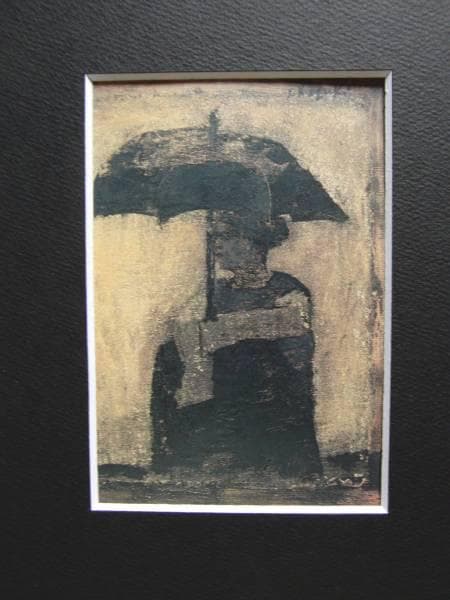 香月　泰男、待ち人、希少な額装用画集より、美品、新品額装付