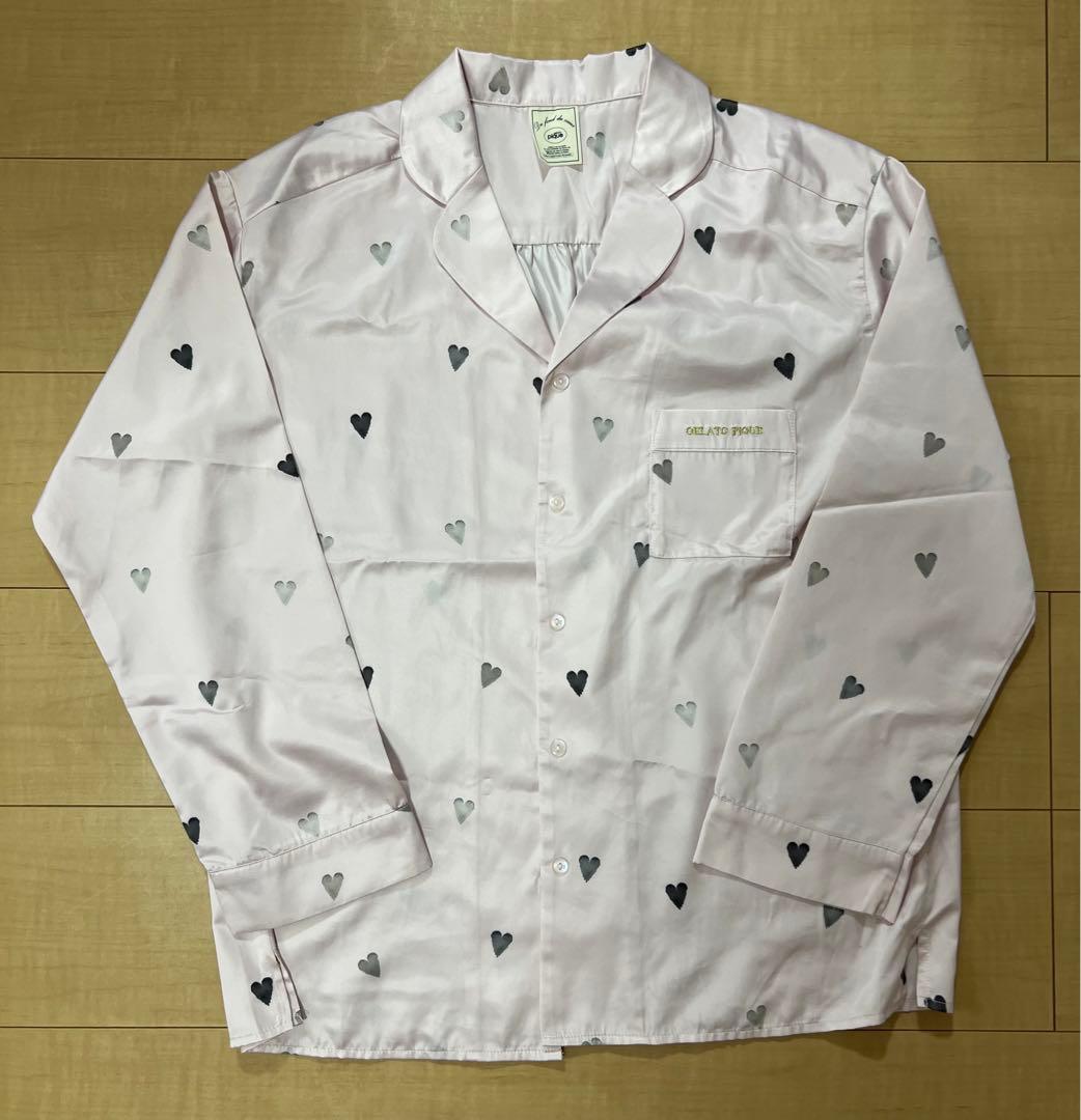ジェラートピケ ハート柄 サテンパジャマ 上のみ - メルカリ