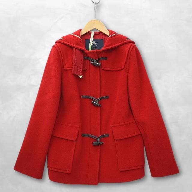 バーバリー ロンドン ヘリンボーン ウール ダッフルコート トグルボタン