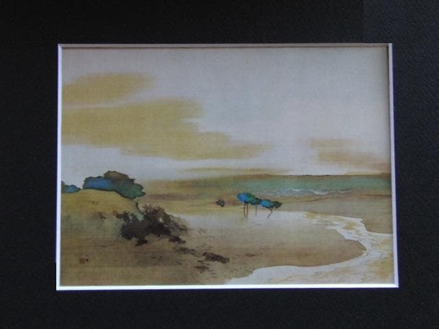 竹内栖鳳、【河口】、希少な大判額装用画集より、美品、日本人画家