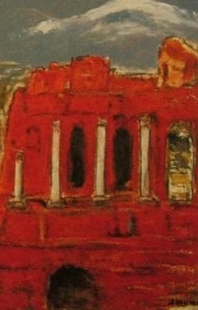 三岸節子、「タオルミナのテアトルより」、厳選、希少画集・額装画