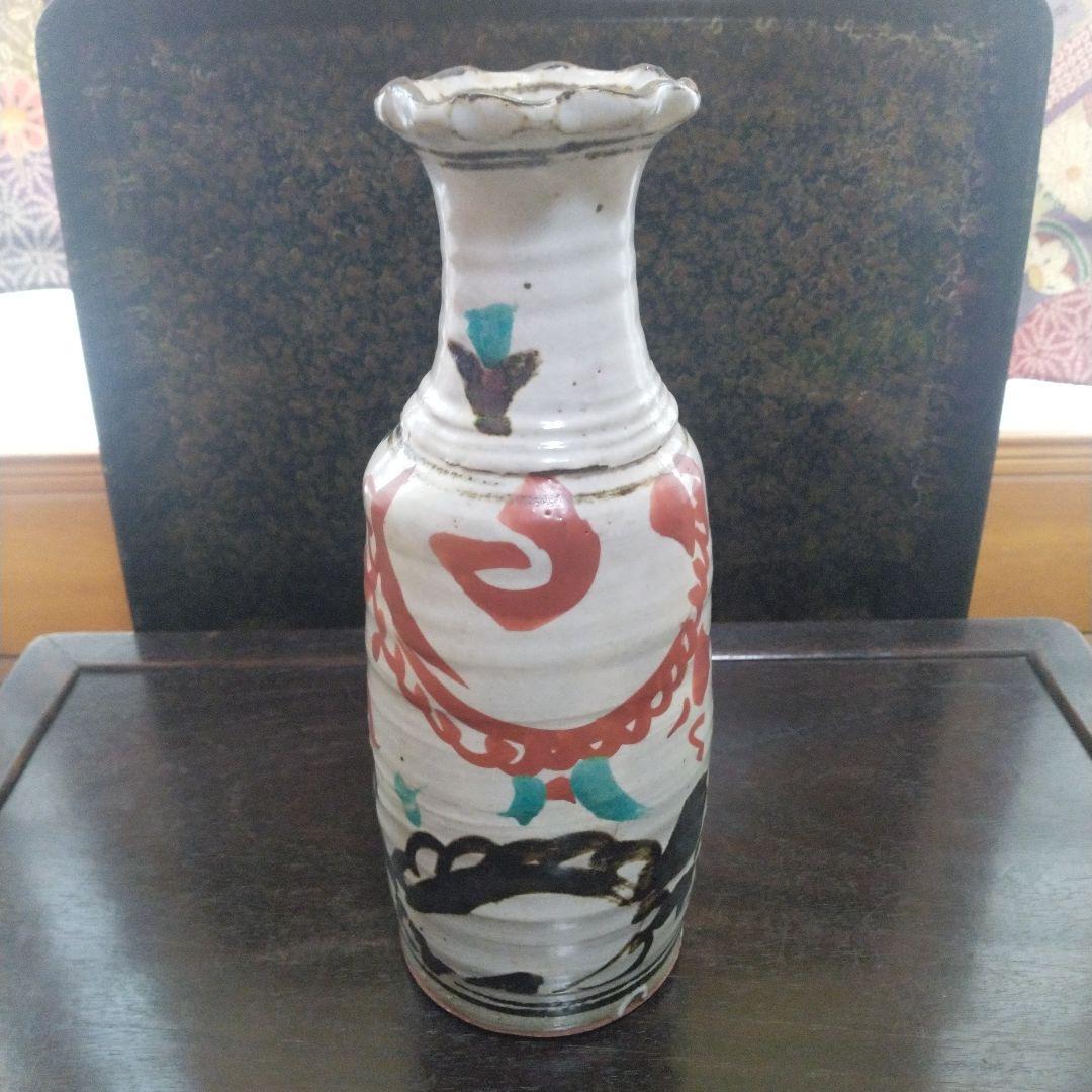 NO254 佐藤敏 京焼き 絵付け花瓶 - メルカリ