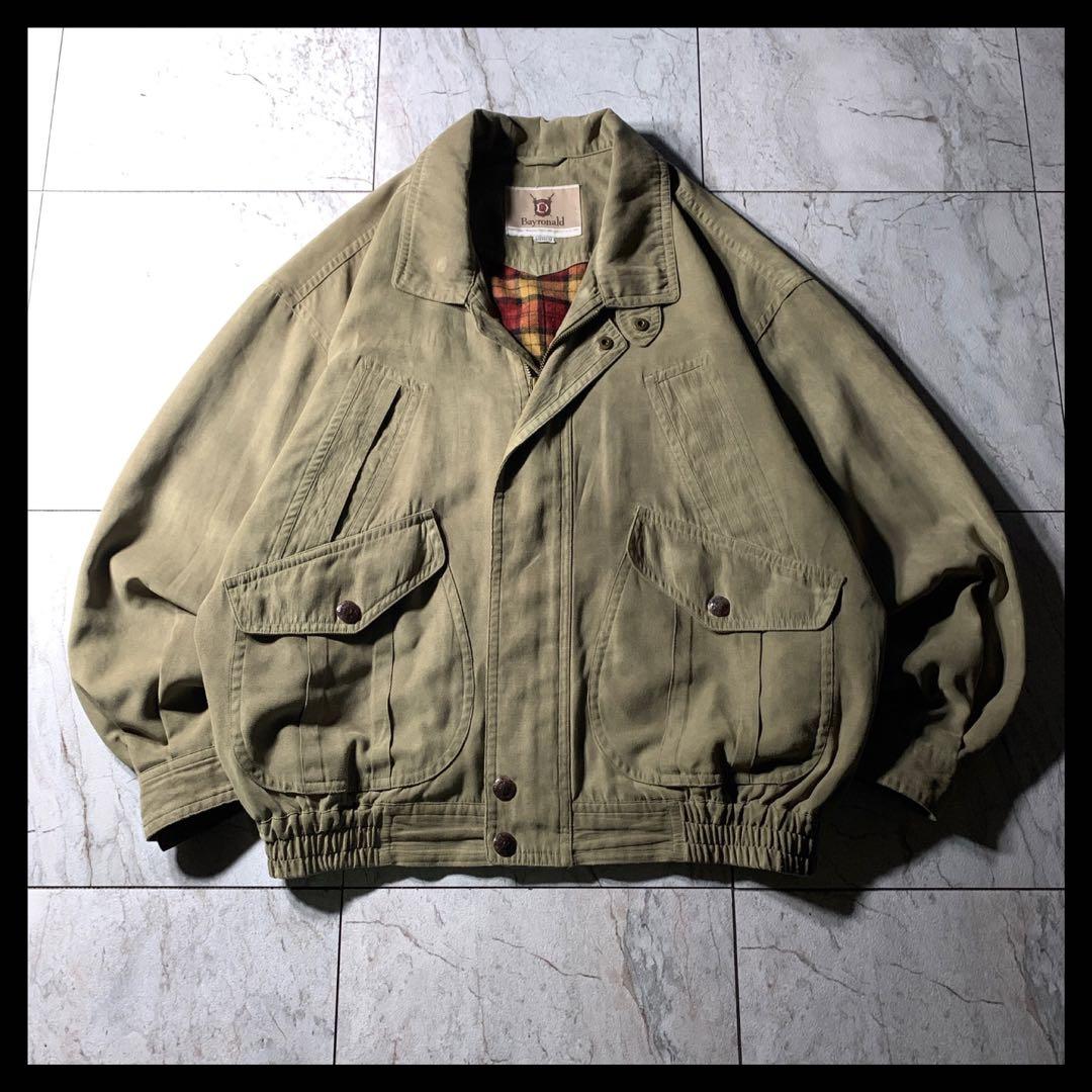 短丈 フェイクスエード スイングトップ ハリントンジャケット カーキ チェック 短丈 フェイクスエード スイングトップ ハリントンジャケット カーキ