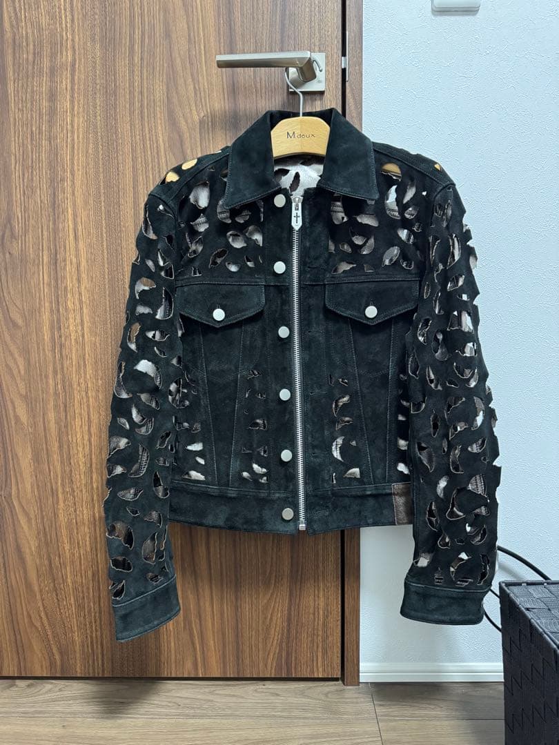 ジャケット・アウター MASU 24SS WINGCUT LEATHER TRUCKER JACKET