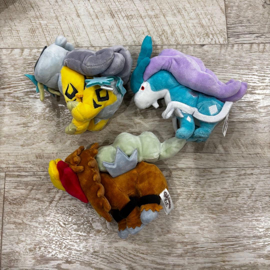 ポケモンフィット スイクン ライコウ エンテイ ぬいぐるみ　ポケモンセンター 245 ぬいぐるみ Pokémon fit スイクン ｜【公式】ポケモンセンター