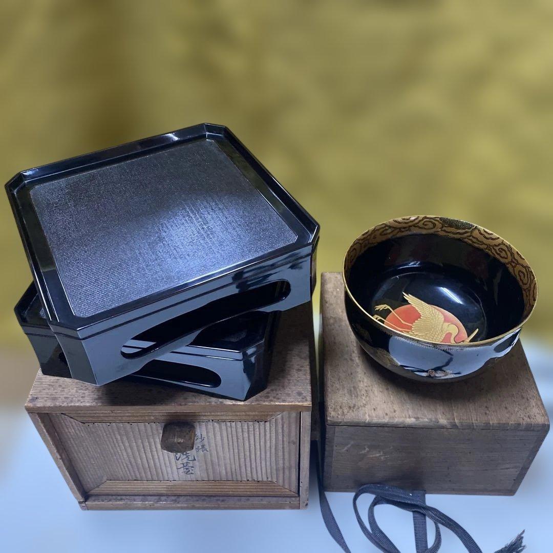 盃洗台　盃洗鶴と花模様