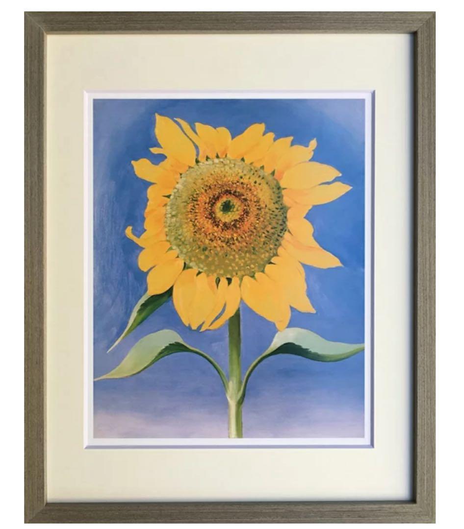 ジョージア・オキーフ 「ひまわりSUNFLOWER」　額付き 高級アートプリント