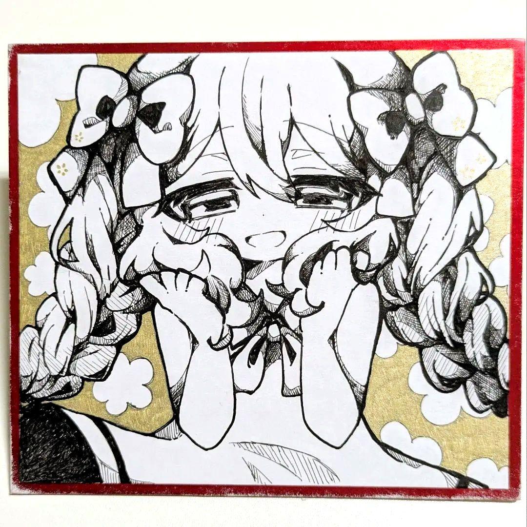 オリジナル手描きイラスト 三つ編み 創作 女の子 - メルカリ