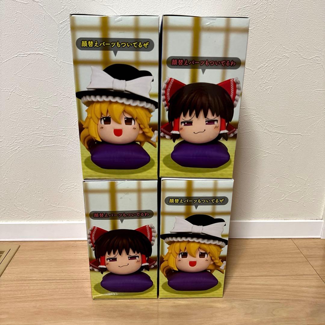 東方Project ゆっくり風デフォルメフィギュア 霧雨魔理沙 博麗霊夢 4個