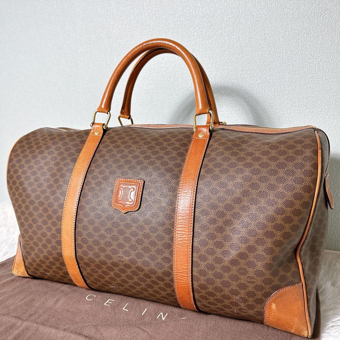 美品✨セリーヌ ボストンバック 大容量 マカダム柄 トリオンフ 旅行 ハンド