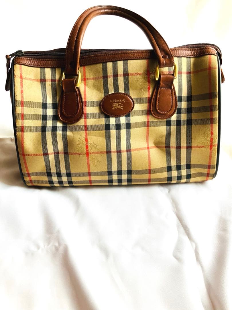 Burberry アンティーク　チェック柄 ボストンバッグ
