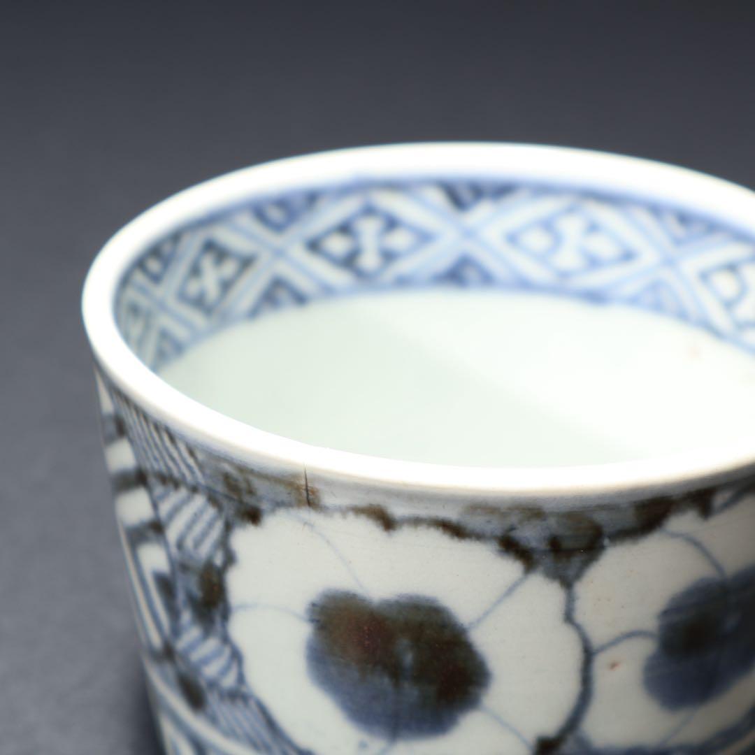 伊万里染付撫子文 蕎麦猪口 五弁花 骨董 古伊万里 R1469ダD - メルカリ