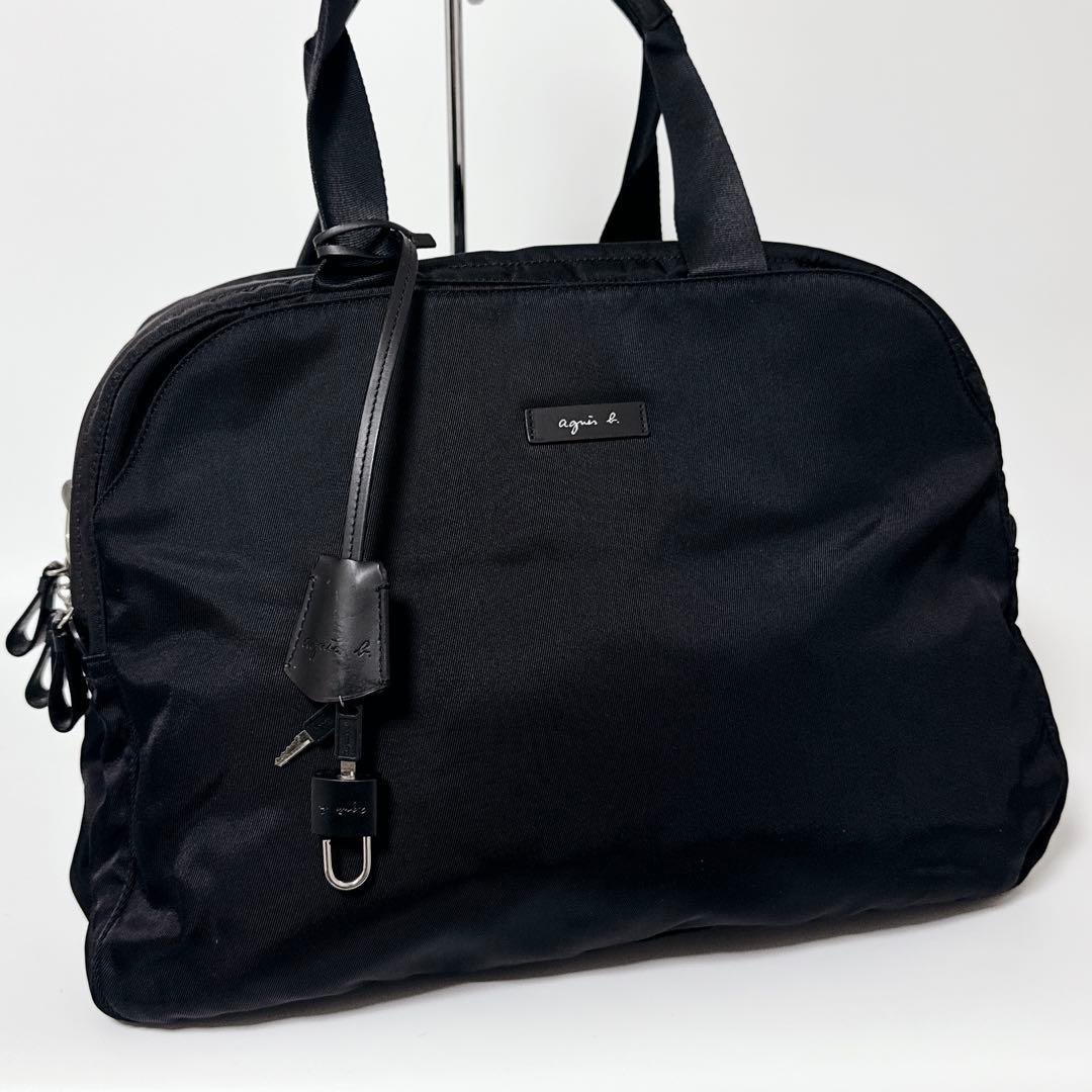 【24時間以内発送】アニエスべー ボヤージュ ナイロン ボストンバッグ ブラック