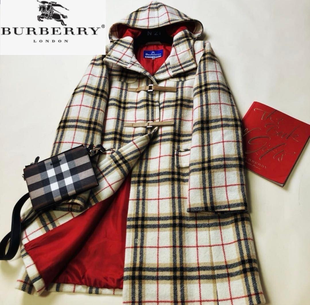 Burberry チェック柄 フード付き　ダッフルコート　ロングコート