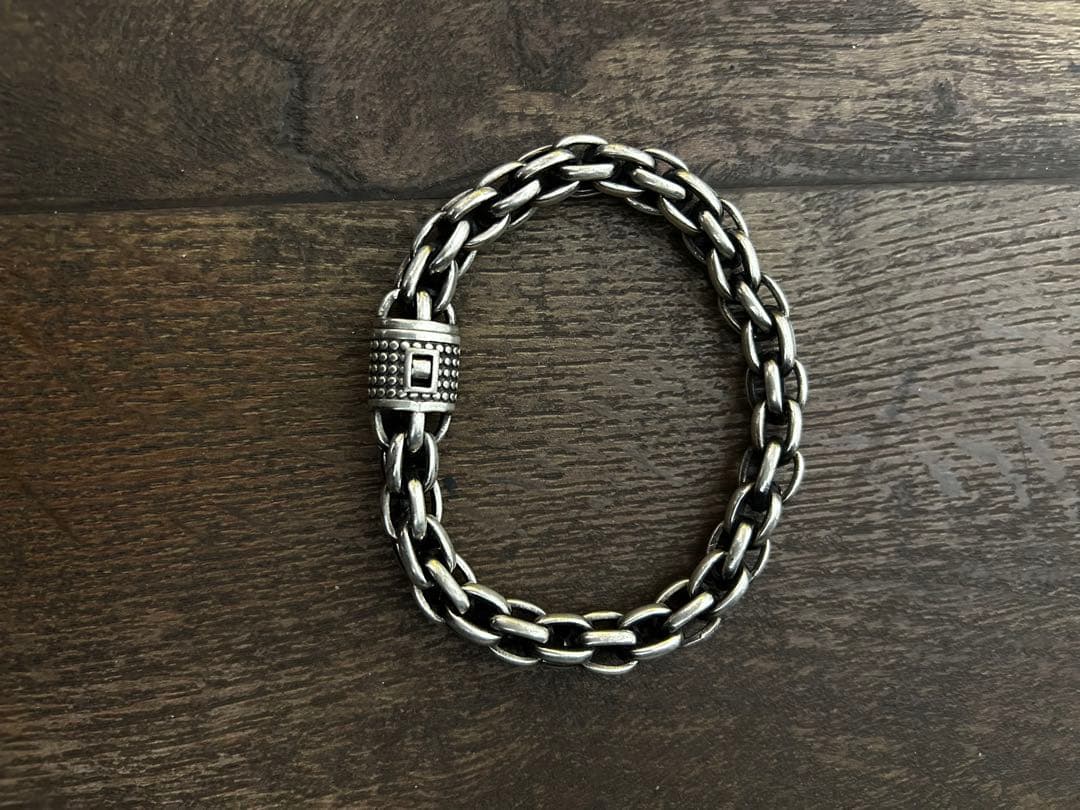 り*ん様 ヴィンテージ 925 メキシカン　ブレスレット　 64g 重厚感 ID ブレスレット メキシカン ジュエリー ヴィンテージ シルバー 925 (B158)