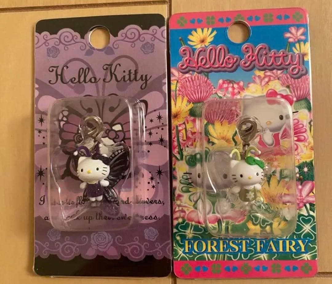 ハローキティ ファスナーマスコット2個セット 花と蝶　フォレストフェアリー