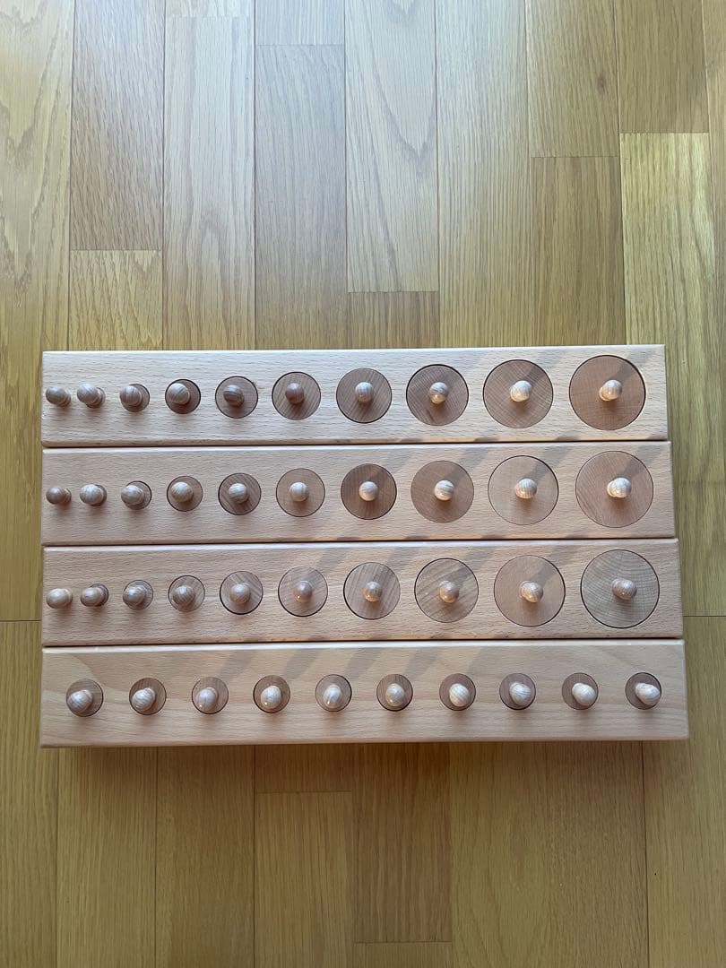 モンテッソーリ教具 円柱さし （大）4本セット モンテママ