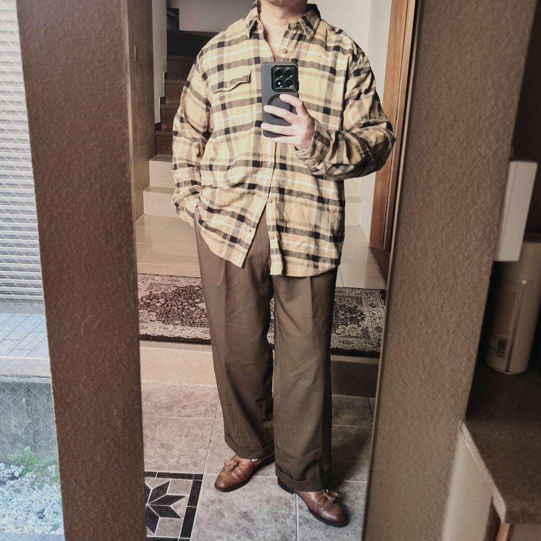 Patagonia　パタゴニア　ネルシャツ　ブラウン　ベージュ　L