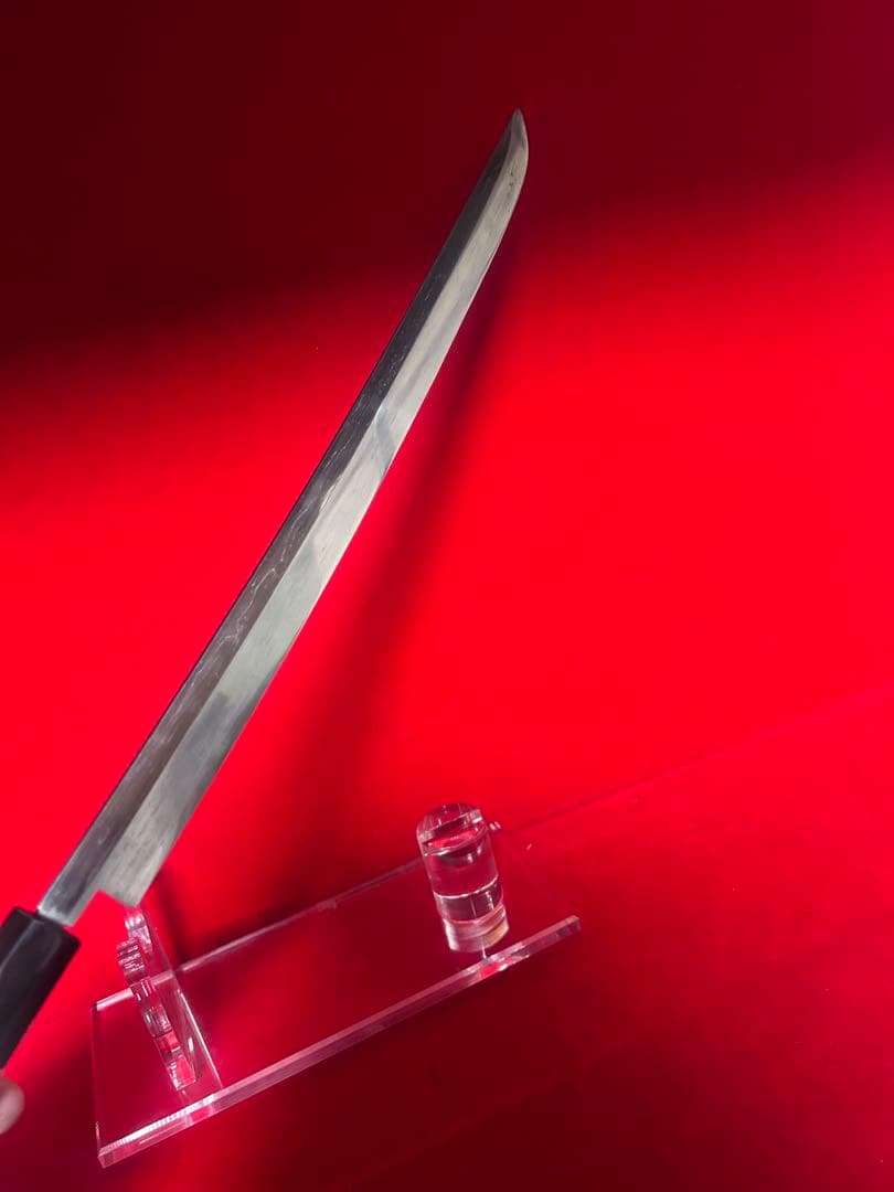 01594 包丁先丸蛸引尺一玉鋼両刃刃文有墨流附盒全新未使用品- 日本