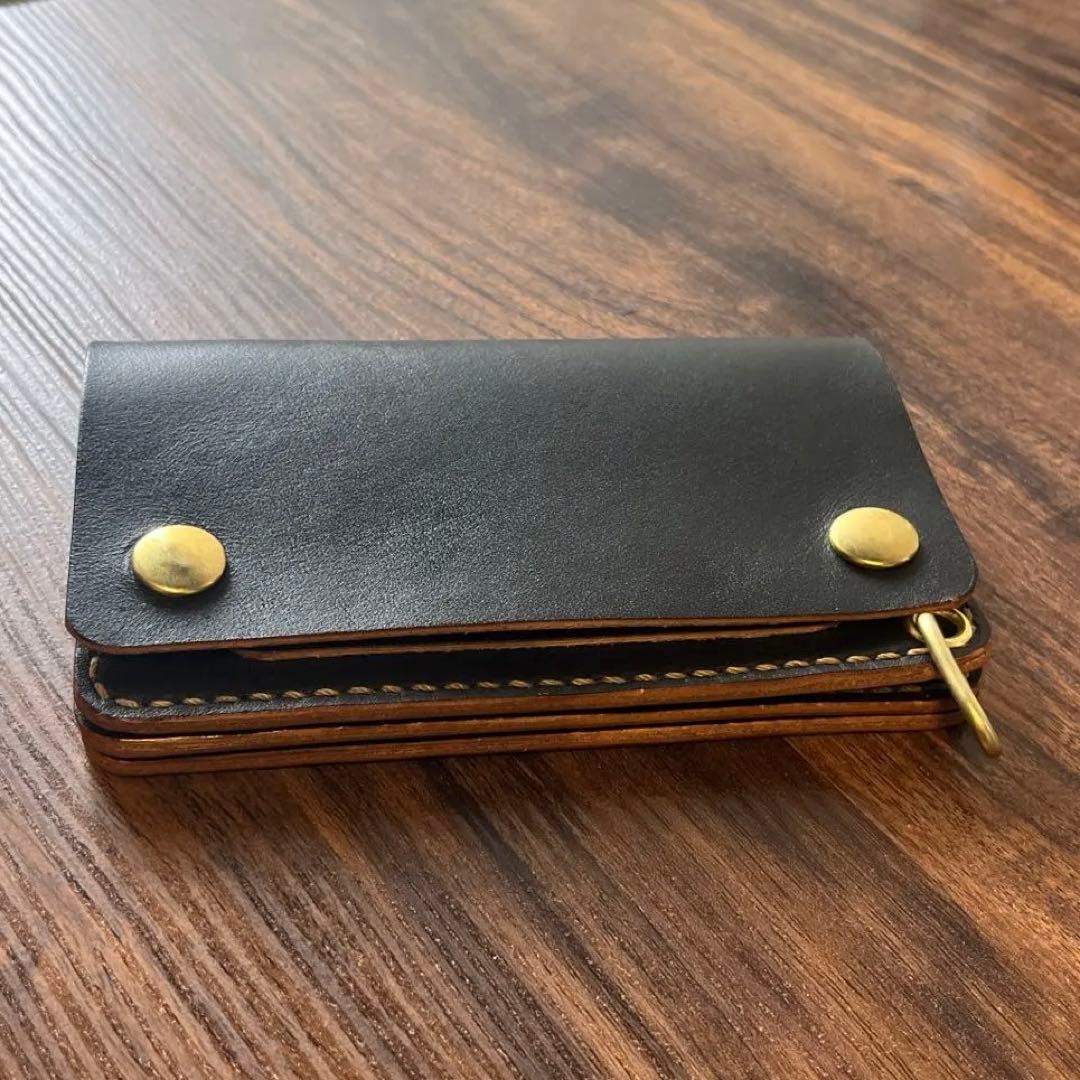 茶芯　トラッカーウォレット　栃木レザー 002