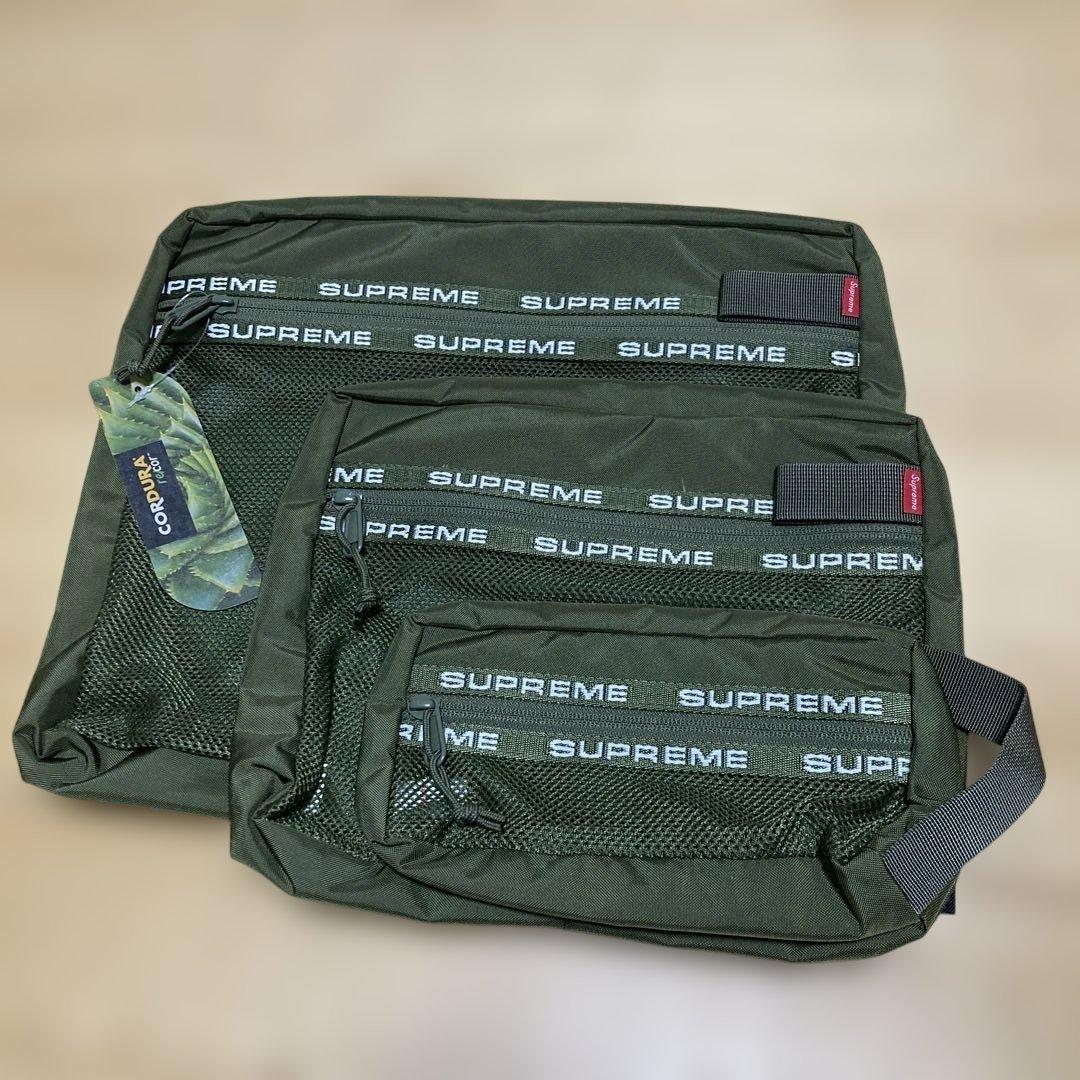 旅行かばん・小分けバッグ Supreme 2022 Organizer Pouch Set OLIVE STATE Bags | Travel Pouch Set of Two Vegan Leather Olive