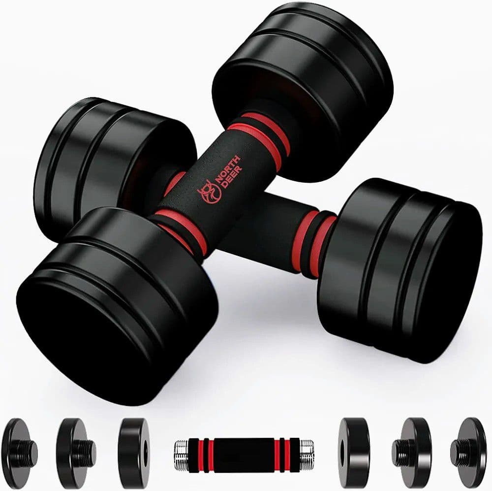 Northdeer 可変式ダンベル ブラック 10kg×2 セット Northdeer 第二世代・可変式ダンベル・ブラック版 2.5kg/3kg/5.5kg/7.5