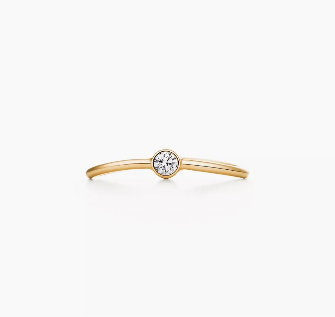 ポ*郎様 ティファニー Tiffany ウェーブシングルロウ ダイヤモンドリング
