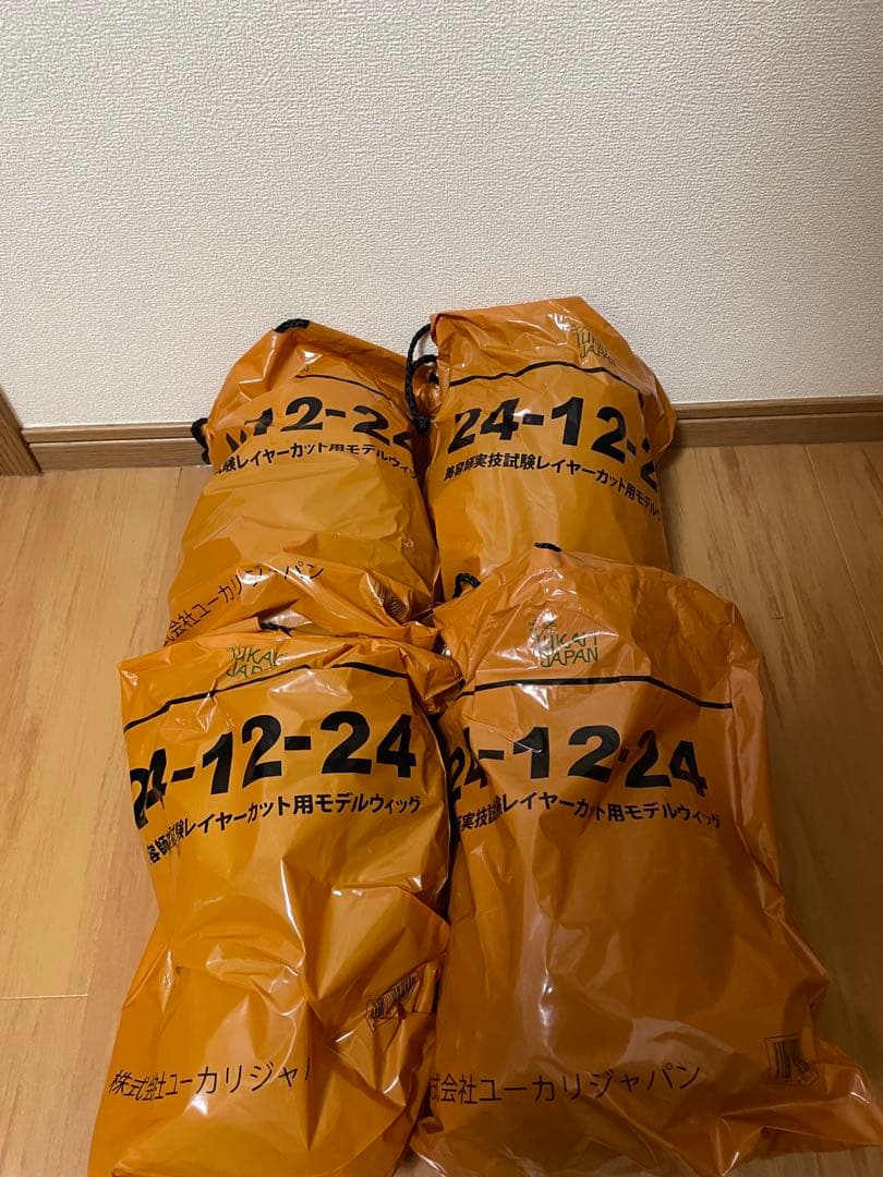 美容師実技試験レイヤーカット用モデルウィッグ 24-12-24新品 4個セット