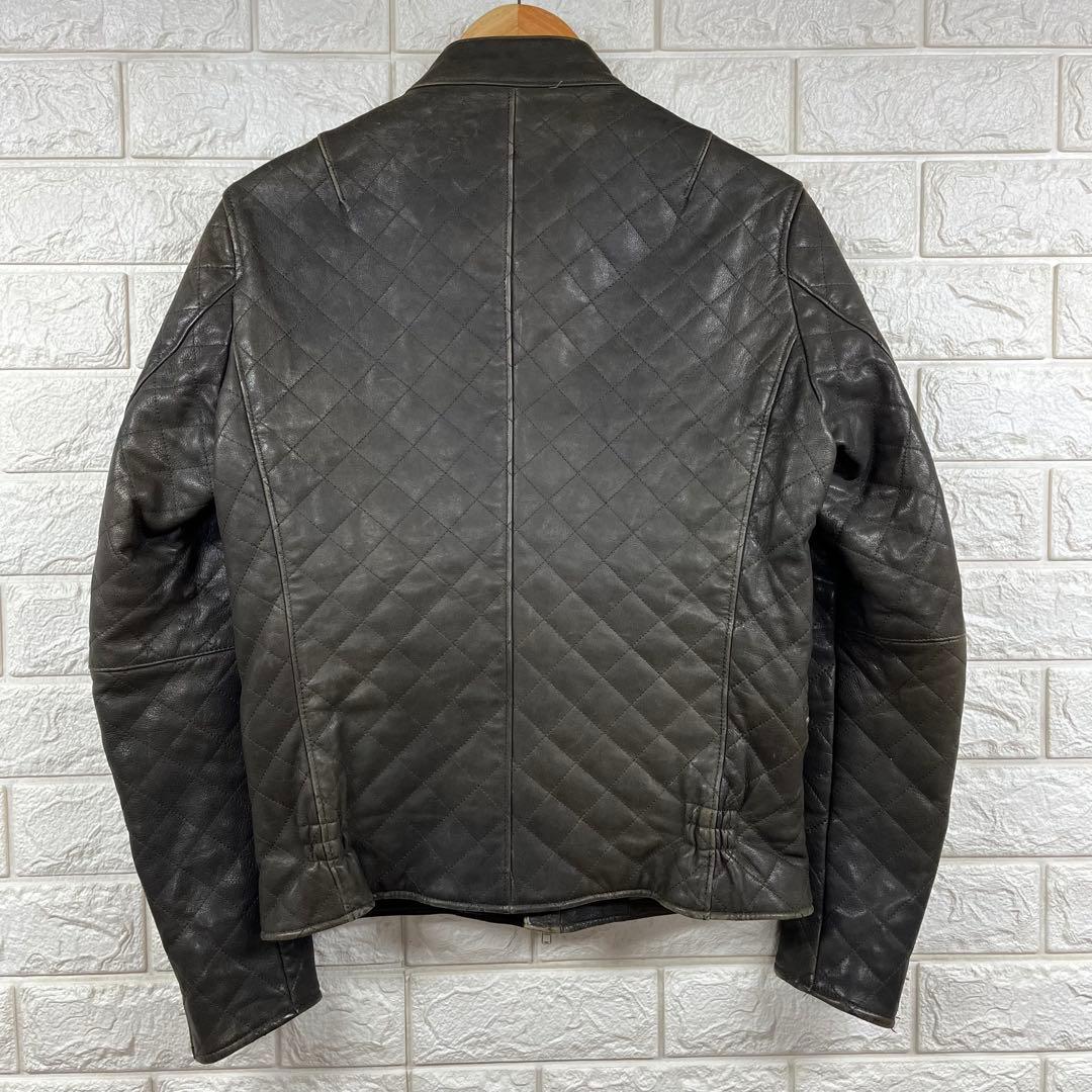 ユナイテッドアローズ ラムレザー キルティング シングル レザー