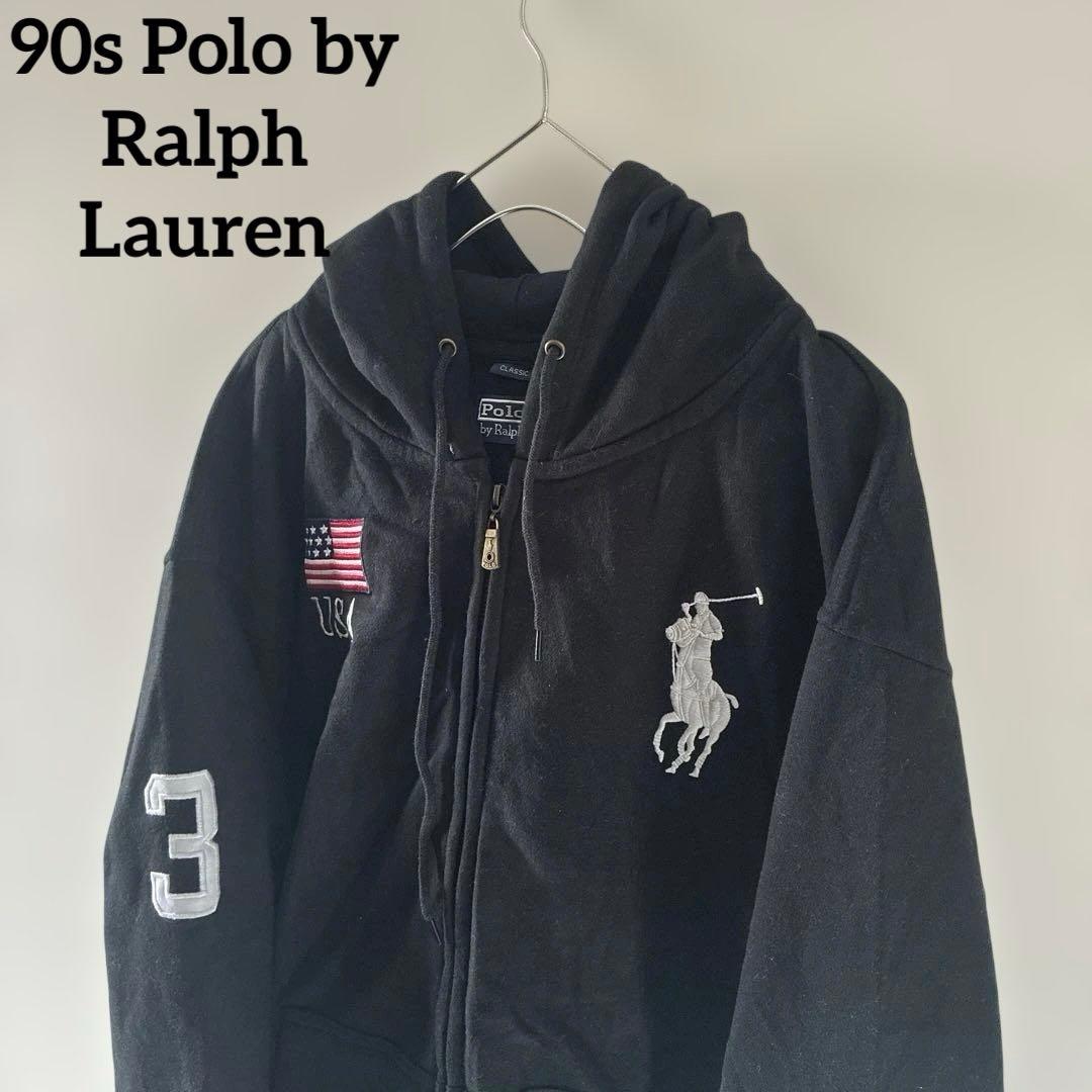 90sPOLORALPHLAURENポロラルフローレンジップパーカー星条旗メンズ