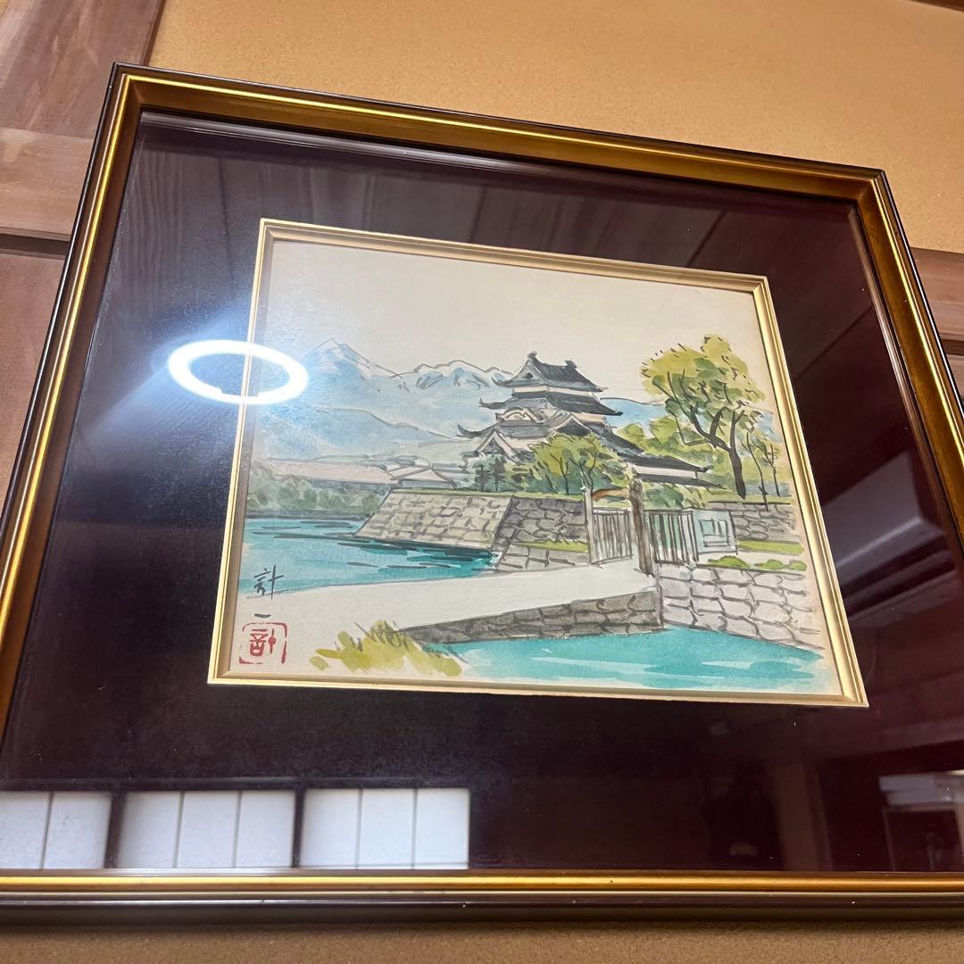 須山計一作 「松本城」 昭和47年