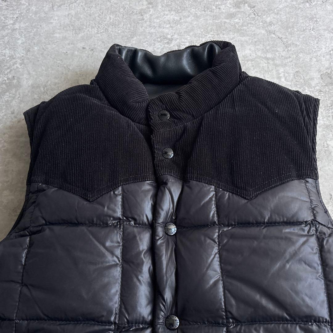schott ショット【L】リバーシブル 本革 レザー ダウンベスト ブラック