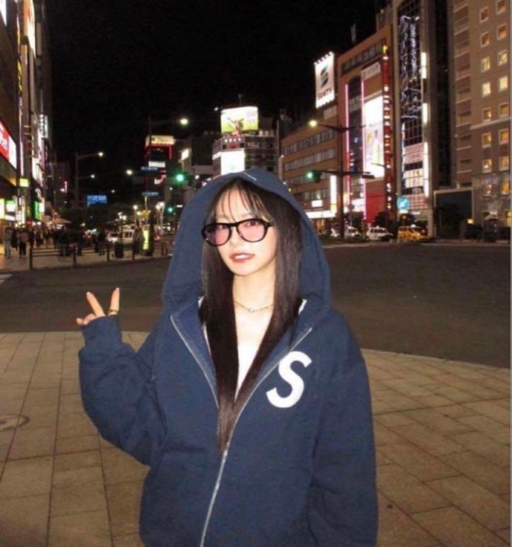 Supreme ネイビー フルジップパーカー L なごみ