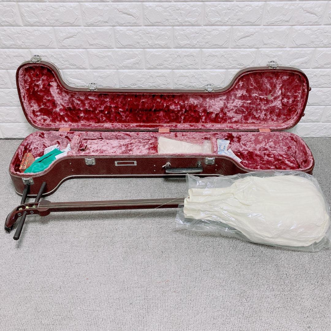 和楽器　三味線　ハードケース付き　破れ