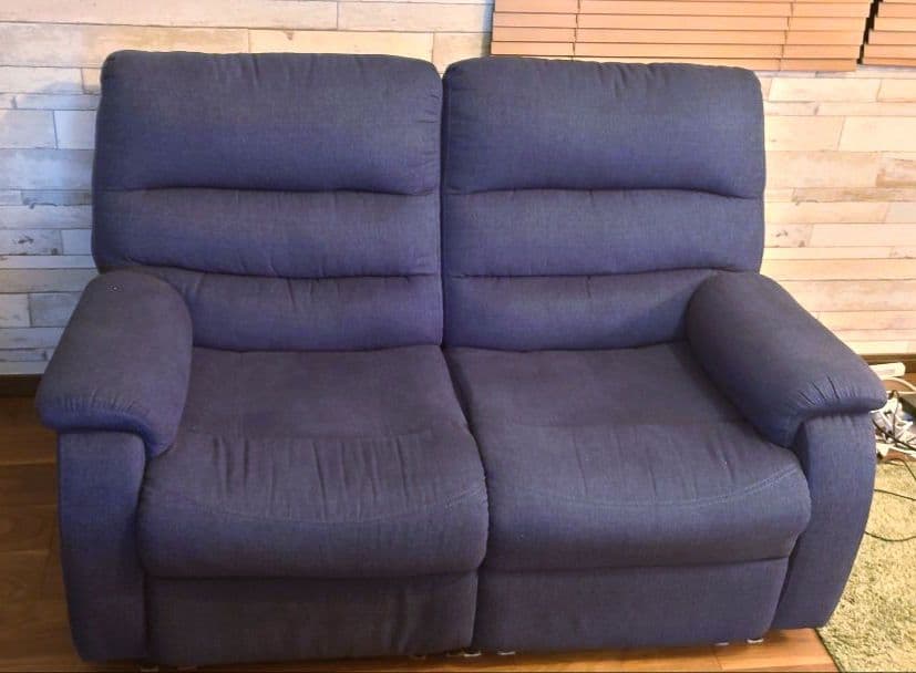 リン　ニトリ　電動リクライニングソファ Nビリーバー　2人掛け ネイビー