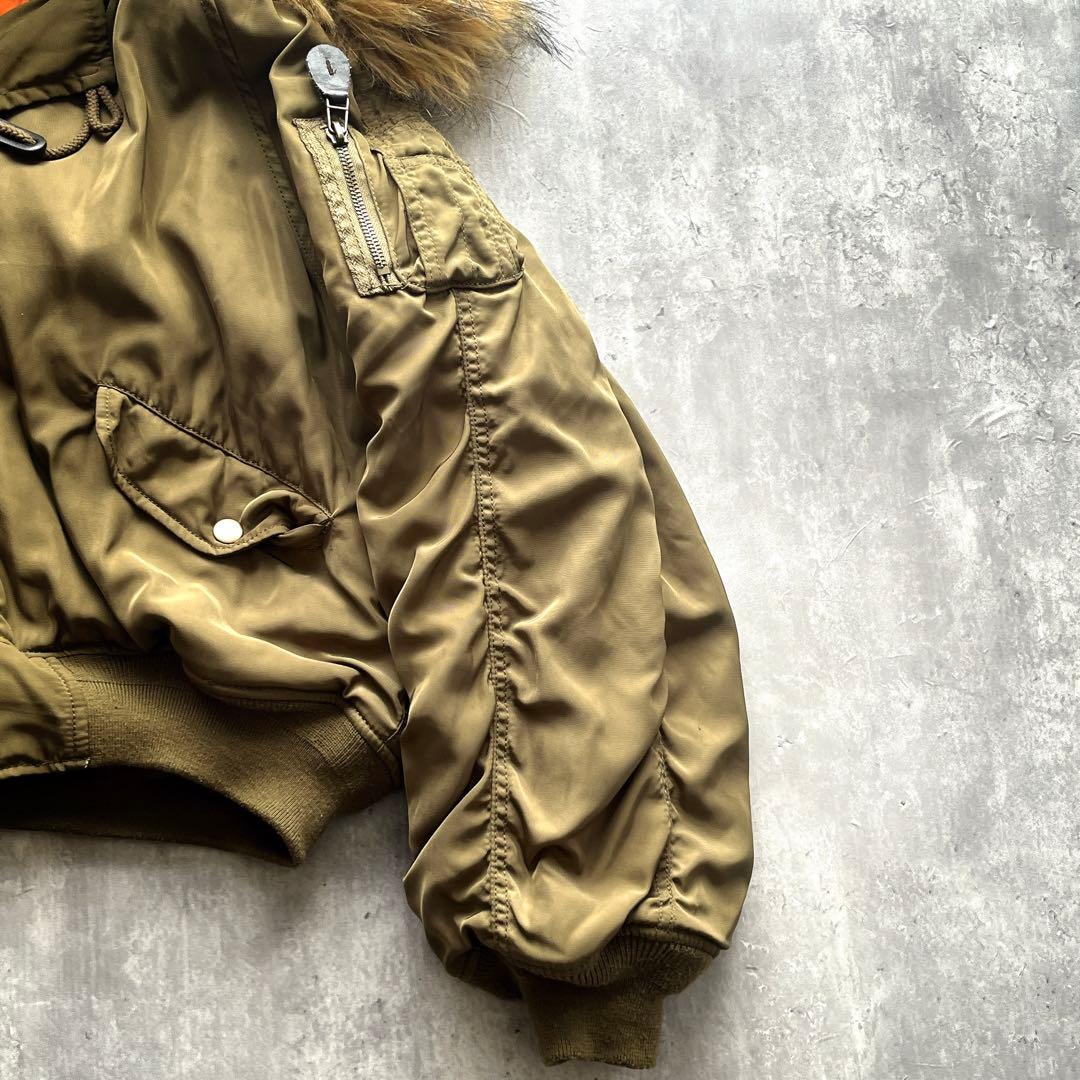 Y2K 平成 ギャル N2B ファー フライトジャケット 超短丈 グランジ