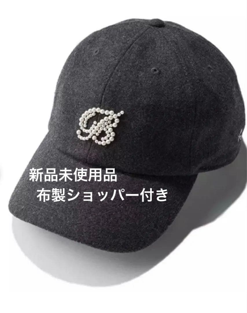 MADISONBLUE キャップ パールビーズ グレー　新品未使用品ショッパー付