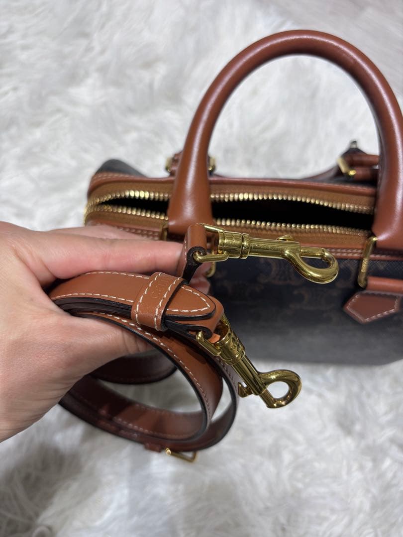 CELINE セリーヌ スモール ボストン/トリオンフキャンバス＆カーフ