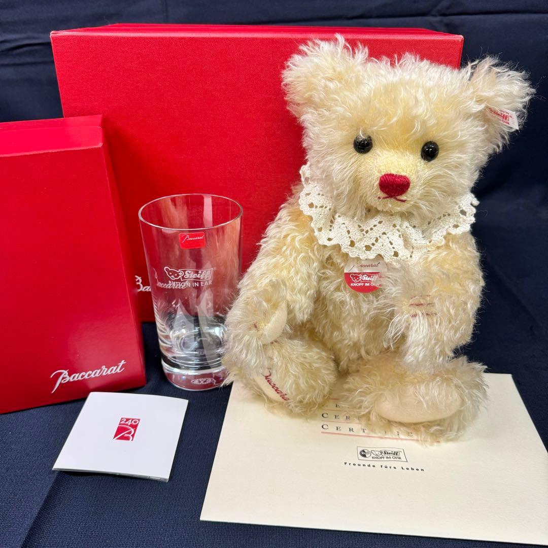 138-38 限定品 シュタイフ×バカラ 2004年 テディベア＆グラス セット 138-38 限定品 シュタイフ×バカラ 2004年 テディベア＆グラス セット