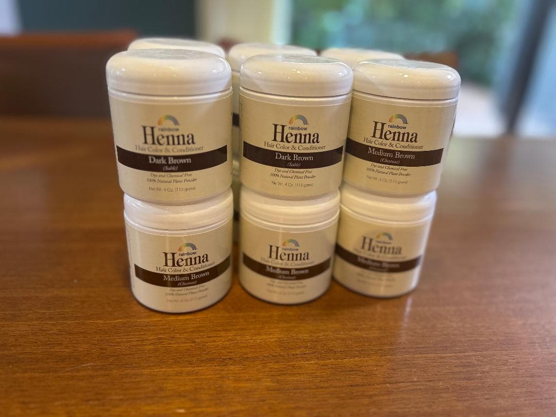 レインボーヘナ　 ダークブラウン・ミディアムブラウン 12個セット