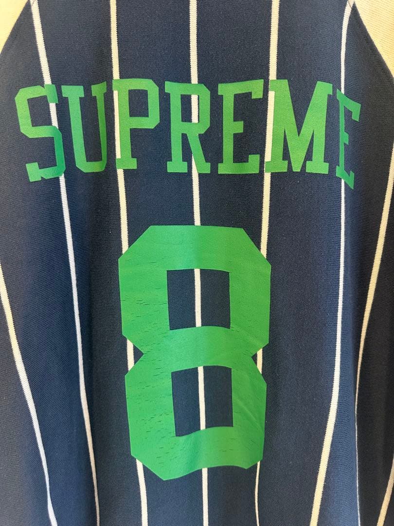 スケートボード Supreme Stripe Raglan L/S Top \"Navy\"