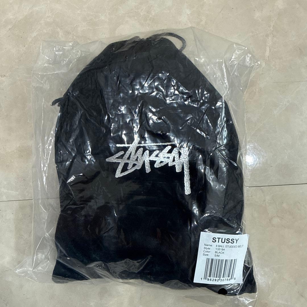 STUSSY 8 BALL STUDDED BELT S/M ブラック